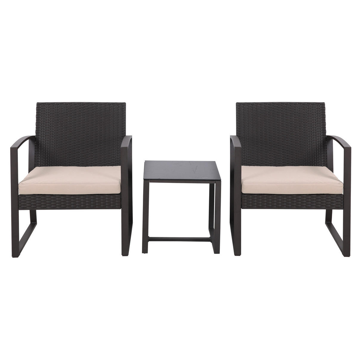 GARTENSET Lois L Schwarz/Beige - Beige/Schwarz, Kunststoff - SVITA