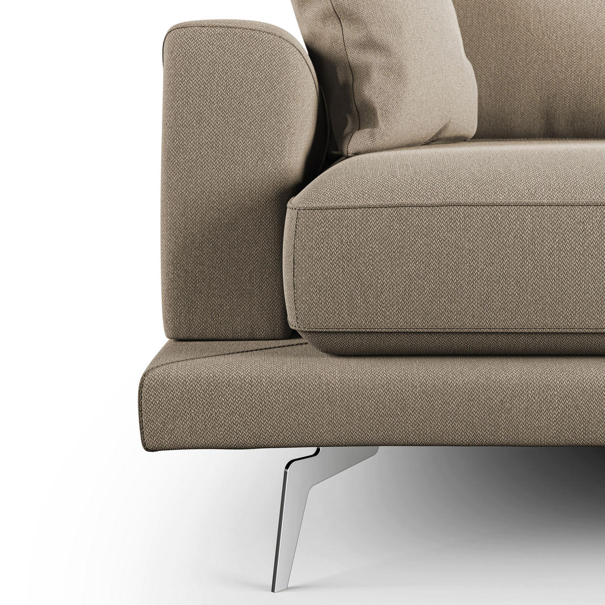 LINEARSOFA Dorian - Sandfarben, Textil (198/88/93cm) - Divani.store