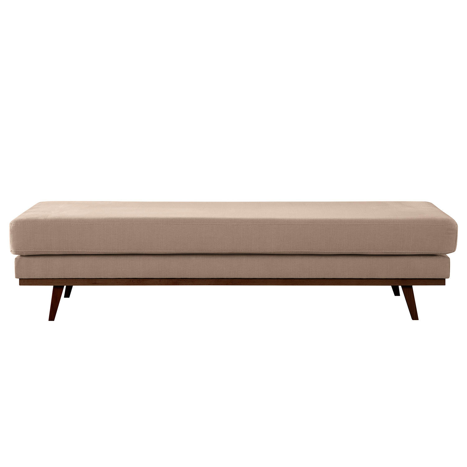 HOCKERBANK - Taupe/Buchefarben, Textil (180/43/81cm) - home24