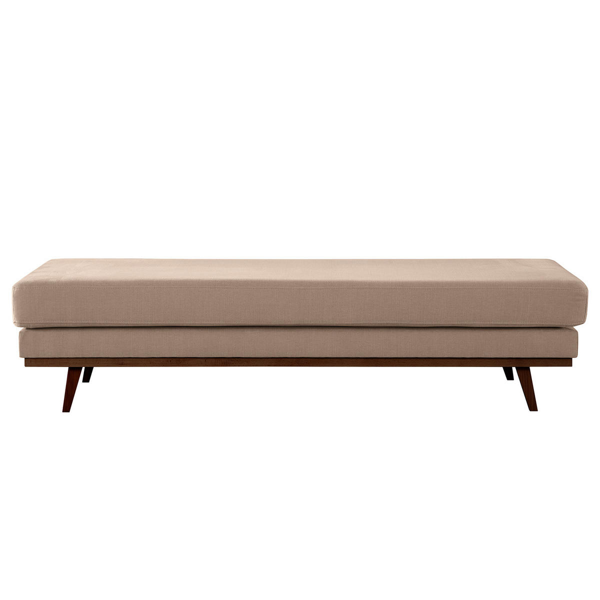 HOCKERBANK - Taupe/Buchefarben, Textil (180/43/81cm) - home24