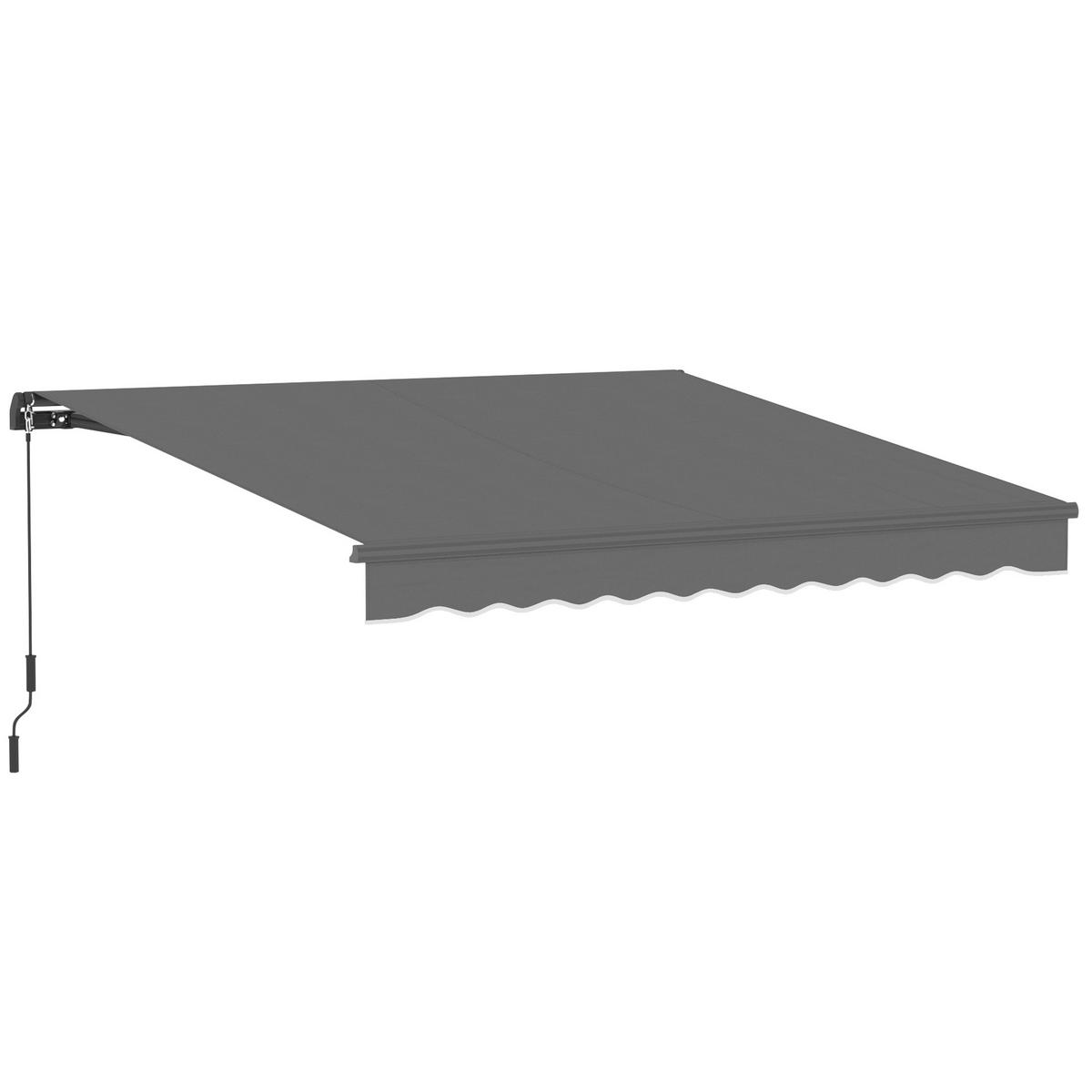 GELENKARMMARKISE DE-07466 350x300 cm mit Kurbel Winkel einstellbar - Dunkelgrau, Textil/Metall (300/23/350cm) - ComfortXL