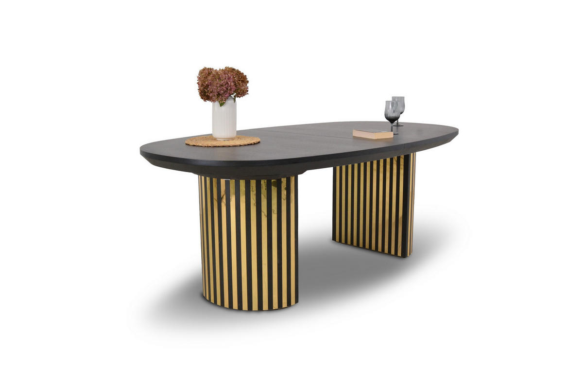 ESSTISCH STILO Ausziehbar 200 - 300 / 110 x 76 cm - Eichefarben/Schwarz, Holz (200/110/76cm) - MASSENO