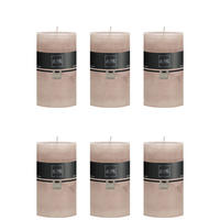 DUFTKERZE ZART - Hellrosa - XL - 95 Std. - 6er set - Altrosa, Paraffin (10/15cm) - J-Line