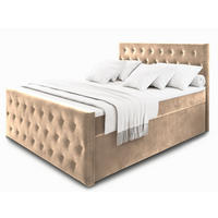 BOXBETT FONDI 180x200 cm mit Matratze und Topper - Beige - Beige, Holz (180/200cm) - MASSENO