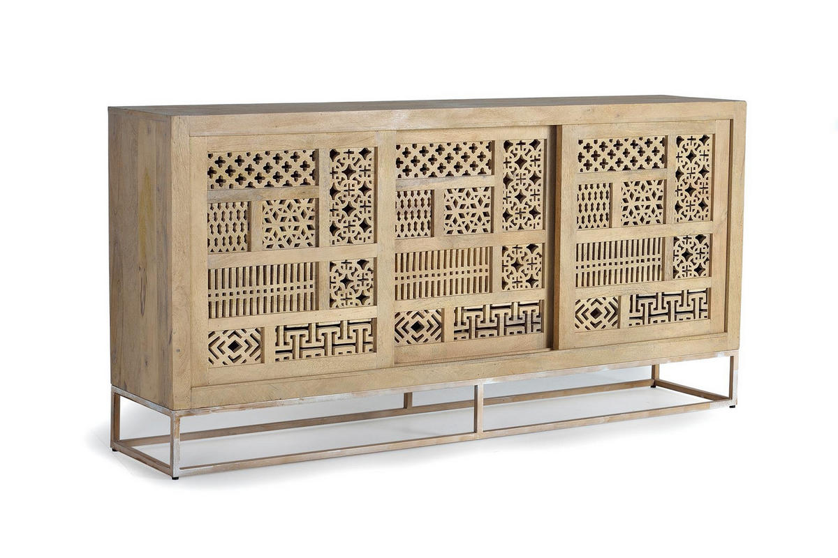 SIDEBOARD aus Mangoholz und Metall - Braun, Holz (40/95/190cm) - Giner y Colomer