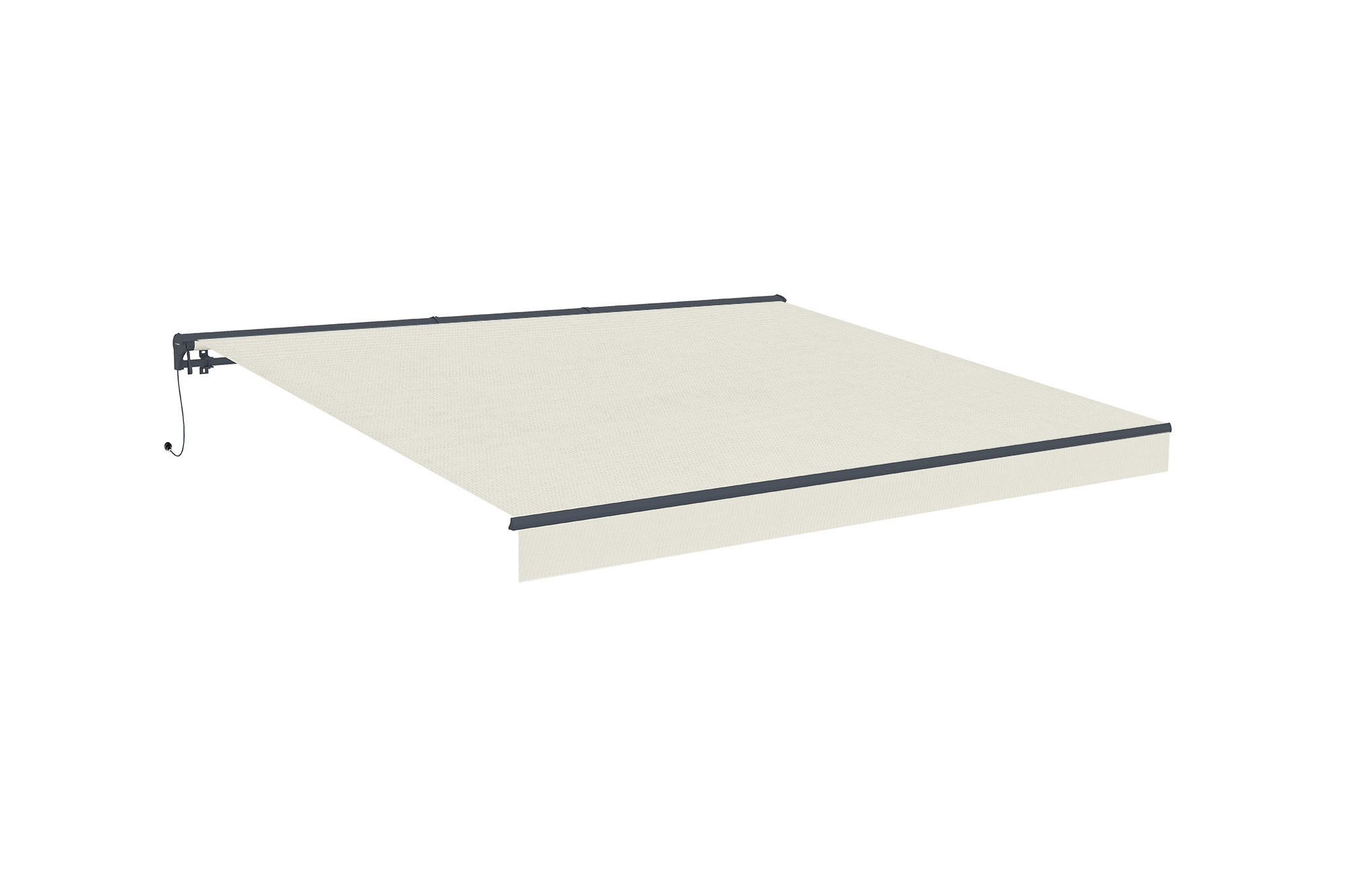 HALBKASSETTENMARKISE Fazzio Beige 4m x 3m motorisierte - Premium-Leinwand 320g/m² - Beige, Metall (400/270/300cm) - Cazeboo