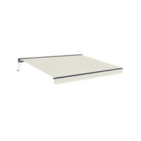 HALBKASSETTENMARKISE Fazzio Beige 4m x 3m motorisierte - Premium-Leinwand 320g/m² - Beige, Metall (400/270/300cm) - Cazeboo
