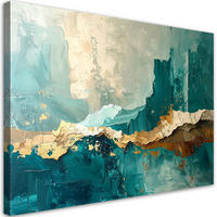 LEINWANDBILD Abstraktion 120x80cm - Türkis, Textil (120/80cm) - Feeby