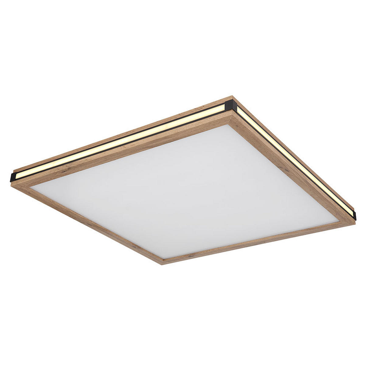 LED DECKENLEUCHTE CARLA Metall Weiß Holzoptik 3 Lichtmodi - Weiß, Metall (60/60/7.5cm) - Globo Lighting