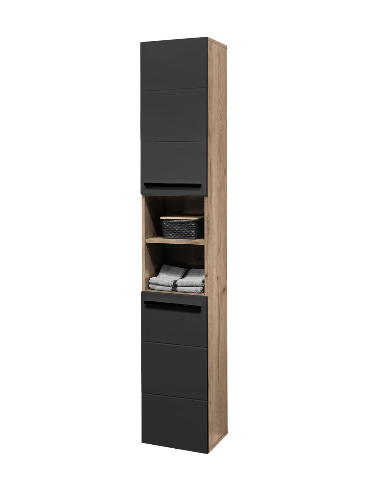 BADMÖBEL 5-teilig Schwarz - Schwarz, Holz/Kunststoff (188/190/31cm) - moebel dich auf