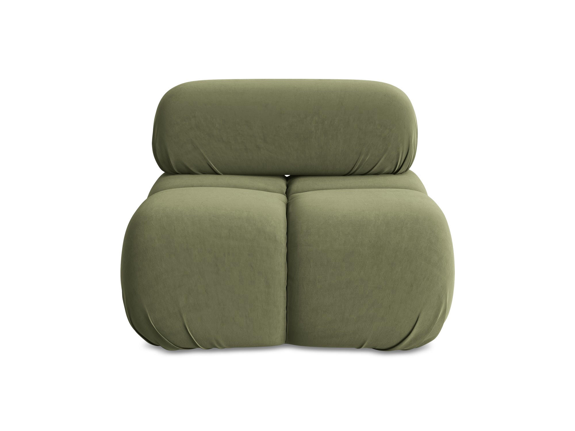 SESSEL Samt Stoff Grün - Schwarz/Olivgrün, Kunststoff/Textil (96/70/95cm) - Makamii
