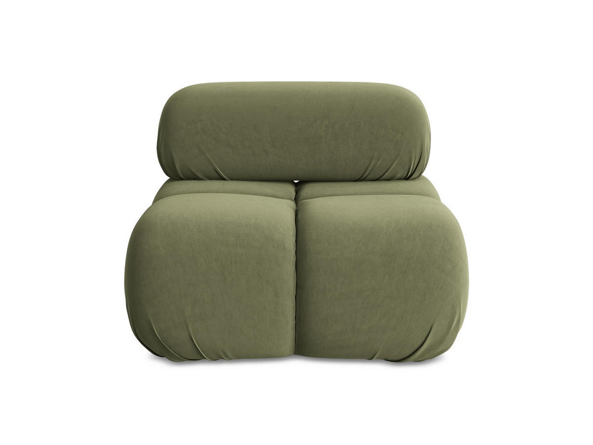 SESSEL Samt Stoff Grün - Schwarz/Olivgrün, Kunststoff/Textil (96/70/95cm) - Makamii