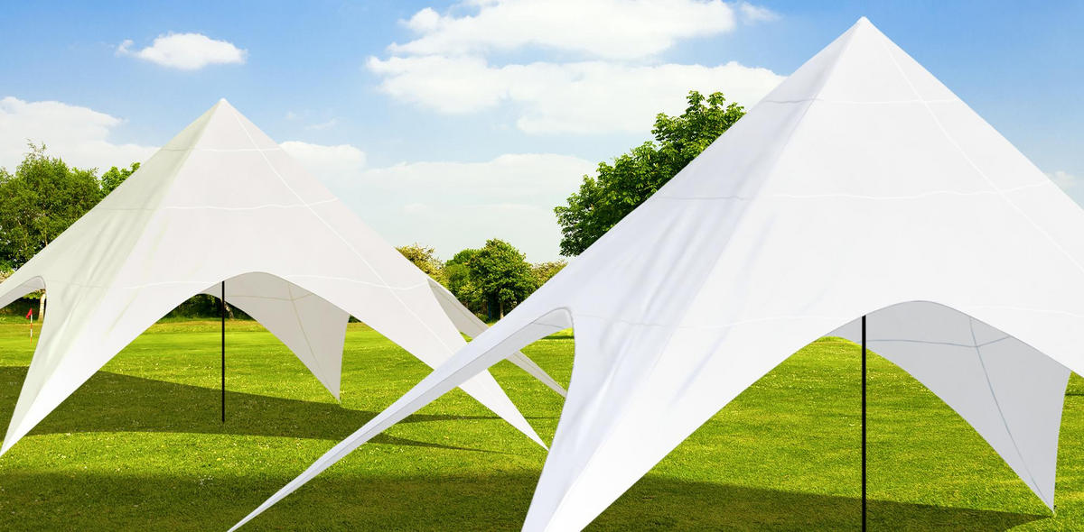 STERNZELT Tilda 12 m Kunststoff Creme Sonnensegel - Creme, Kunststoff (1200/500/1200cm) - DELUKE