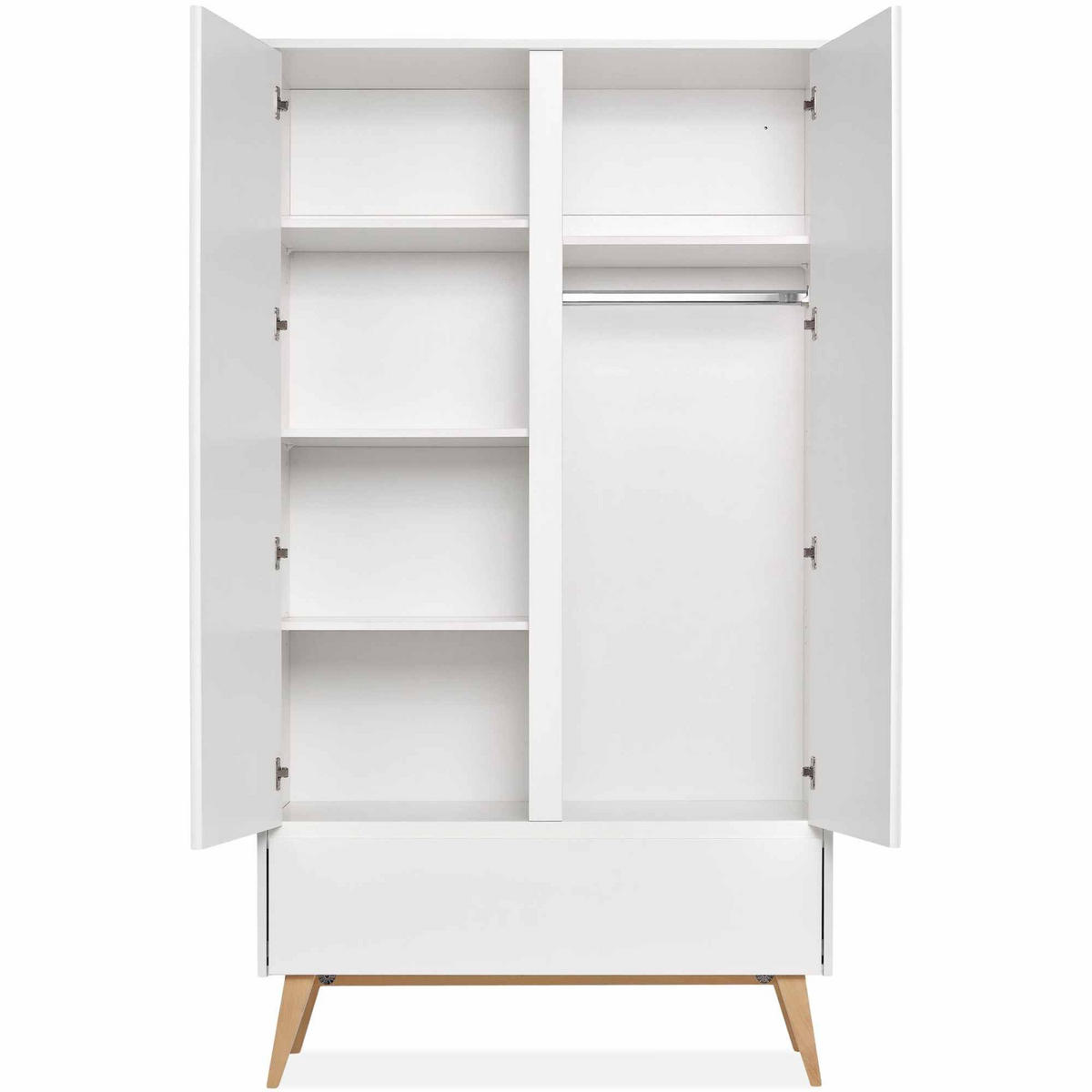 KINDERKLEIDERSCHRANK Dambi - Weiß, Holz (100/200/53cm) - KONSIMO®