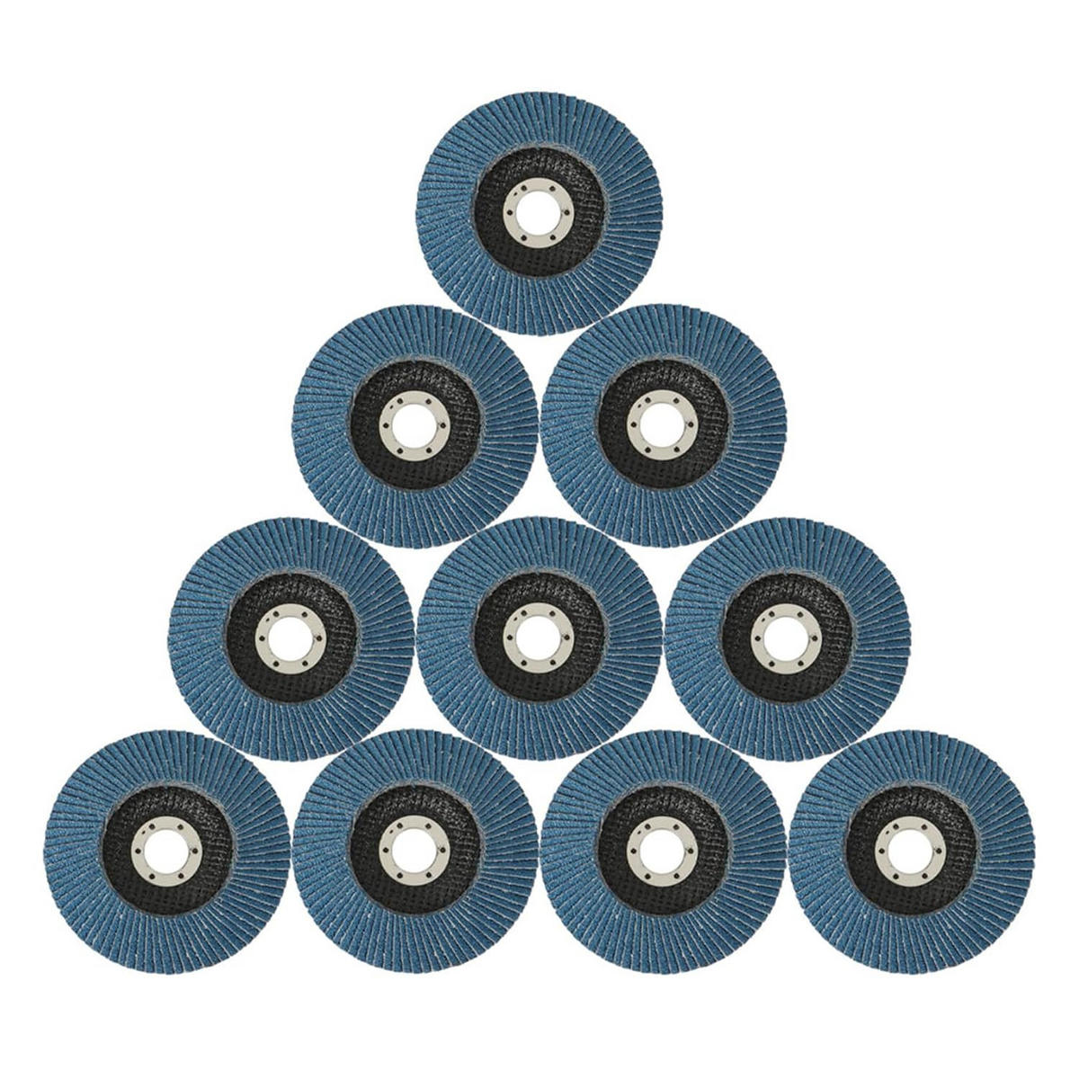 SCHLEIFSCHEIBEN – 10 Stück, 115 mm x 22 mm, Körnung 80 - Blau, Metall (11.5/11.5/1cm) - DCA