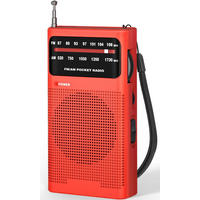 RADIO – FM/AM – Batteriebetrieben – Rot - Rot, Kunststoff (12.8/7/2.7cm) - DCA