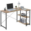 SCHREIBTISCH mit 2 Ablagen,120x74x71,5 cm, Helle Eiche - Eichefarben, Holzwerkstoff/Metall (74/120/71.5cm) - Woltu