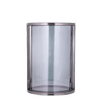 WINDLICHT Jarie Schwarz 23/23/33cm - Schwarz, Glas (23/33/23cm) - PTMD Collection