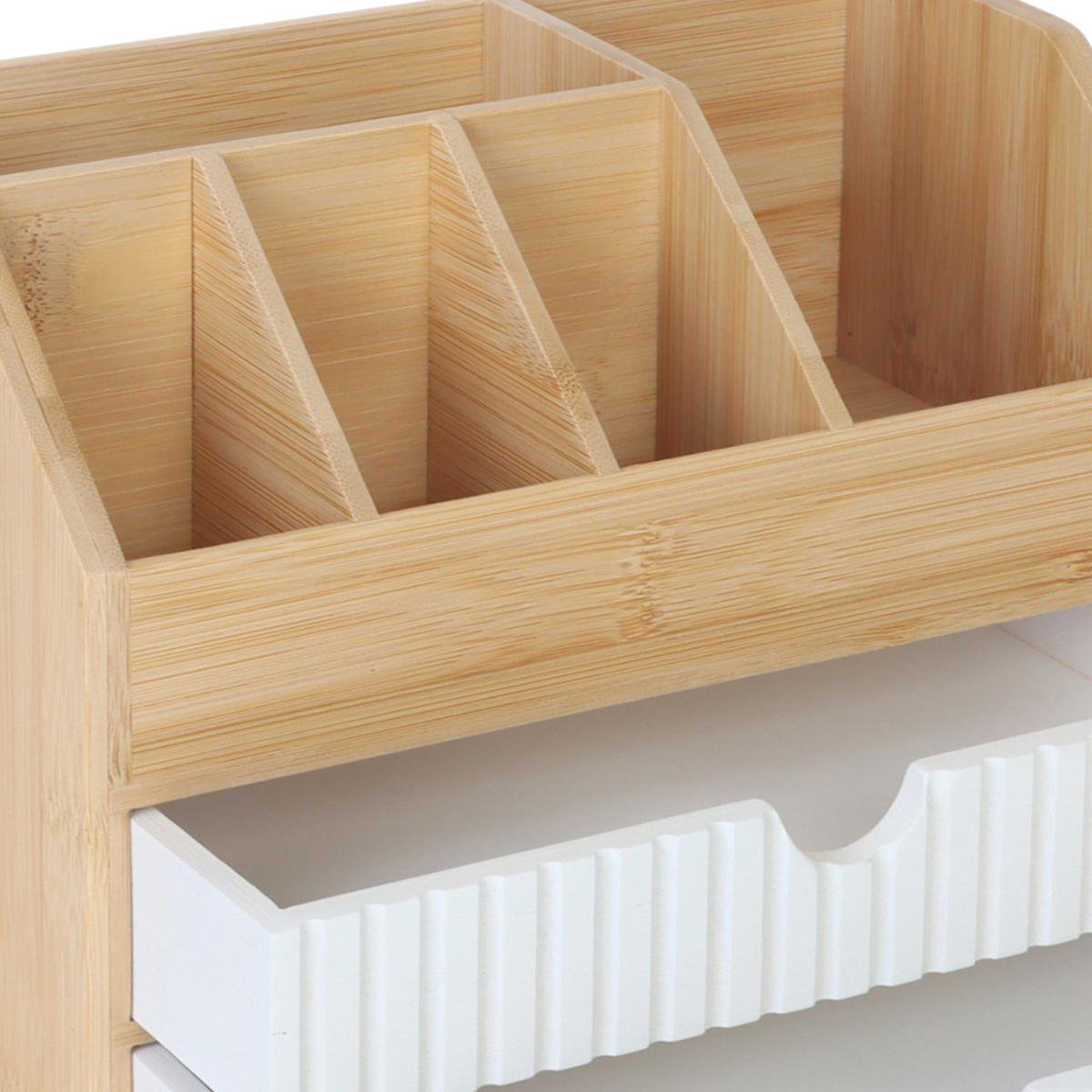 SCHREIBTISCHORGANIZER - Hellbraun, Holz/Holzwerkstoff (14/24/19cm) - Relaxdays