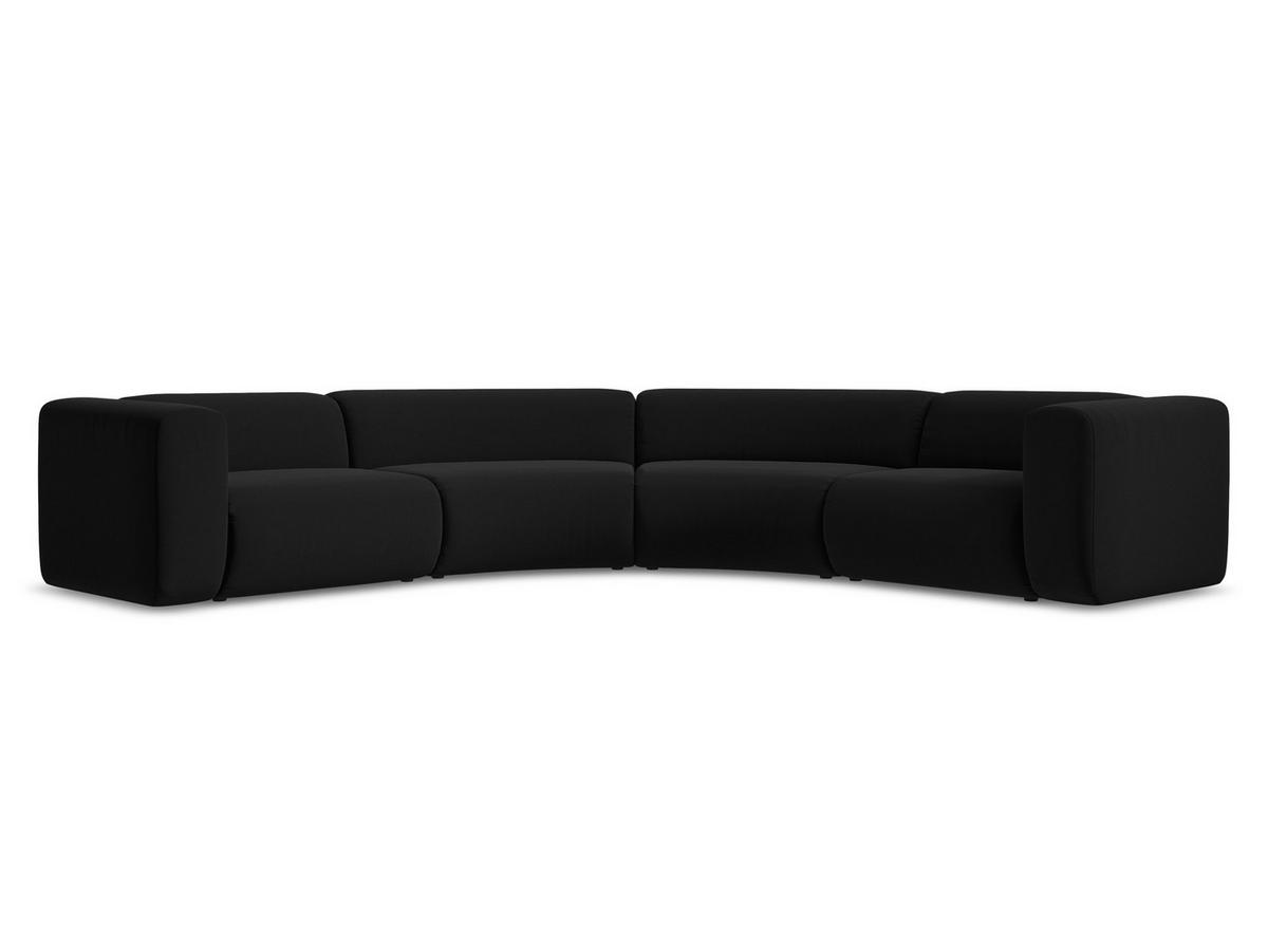 ECKSOFA Samt Stoff Schwarz - Schwarz, Kunststoff/Textil (318/318cm) - Makamii