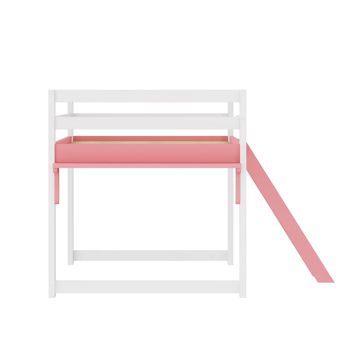 HOCHBETT 90/200 cm Weiß + Rosa - Pink/Weiß, Holz