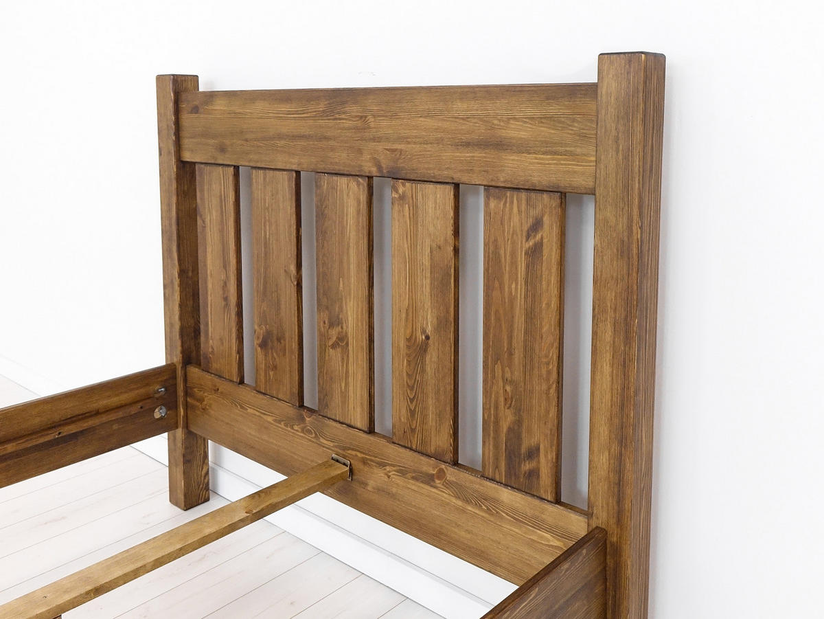 BETT aus Massivholz Rustyk Mieszko II 140x200 - Dunkelbraun, Holz (140/200cm) - Seart