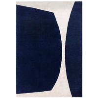 TEPPICH Wolle Viskose handgetuftet hoch-tief abstrakt HULL-Tickton, Dunkelblau 120x170 cm - Dunkelblau, Textil (120/170cm) - KADIMA DESIGN