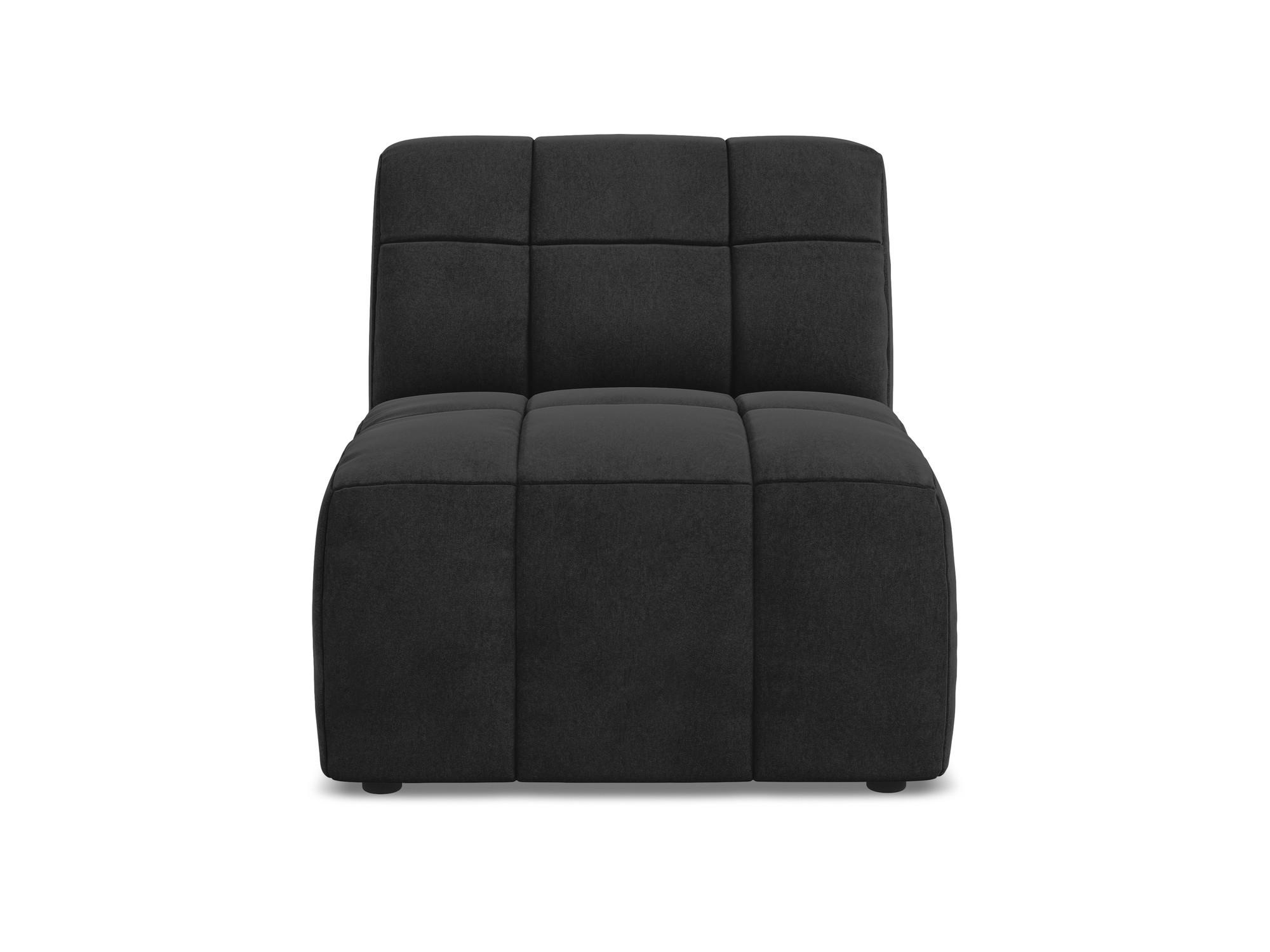 SOFAELEMENT Samt Stoff Schwarz - Schwarz, Holzwerkstoff/Kunststoff (75/77/90cm) - Makamii