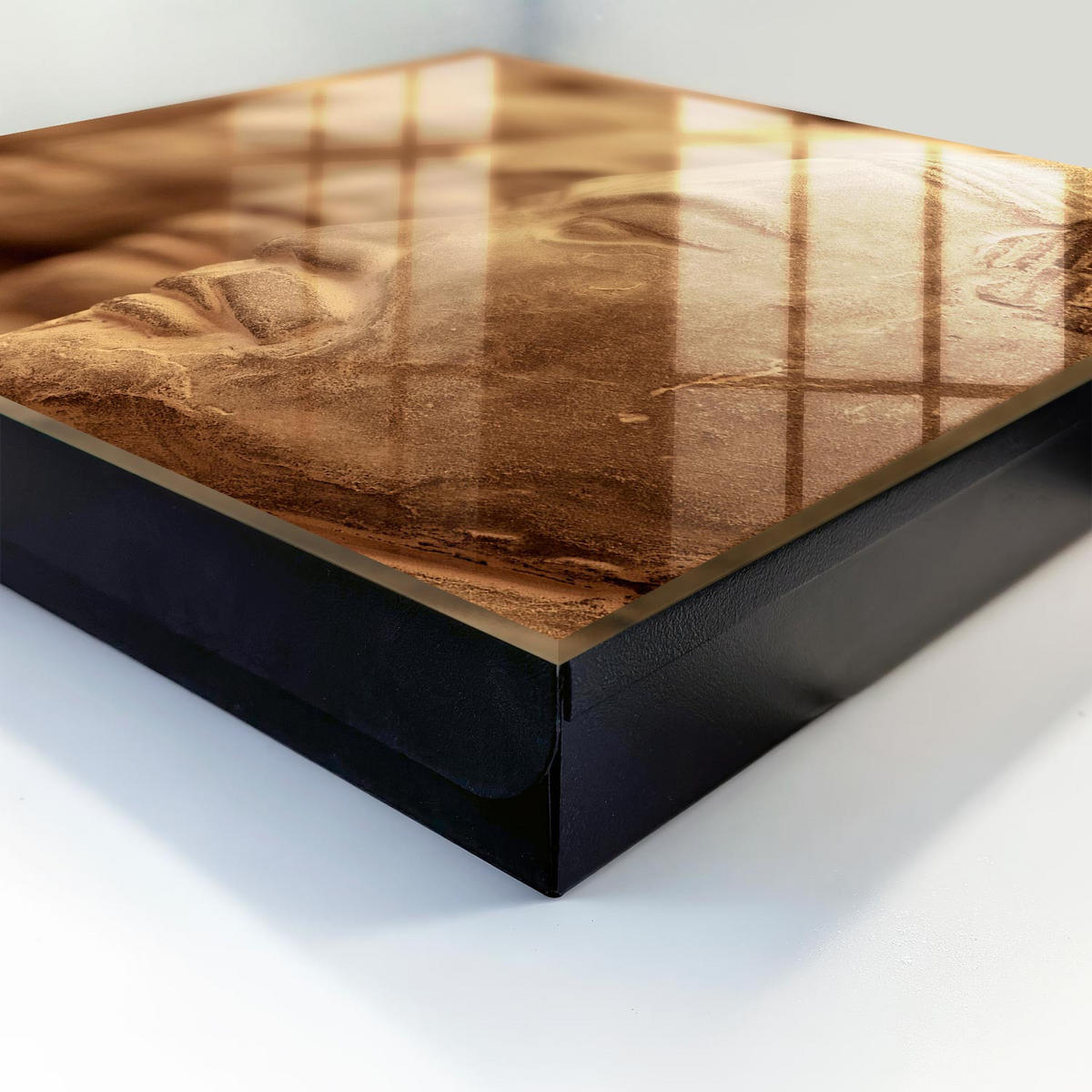 SCHLÜSSELBOX Schwarz 30x30 cm- Türöffnung nach rechts - Historische Skulptur - Beige, Metall (30/30/5cm) - TULUP