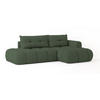 ECKSOFA FLUMA R-S Grün Geflochtener Stoff mit Schlaffunktion - Grün, Holz (274/165cm) - MASSENO
