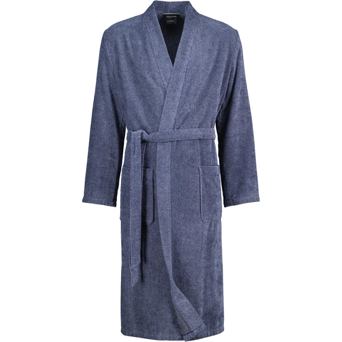 BADEMANTEL HERREN KIMONO STREIFEN 5507 DENIM - 17 - Blau, Textil (Snull) - Cawoe