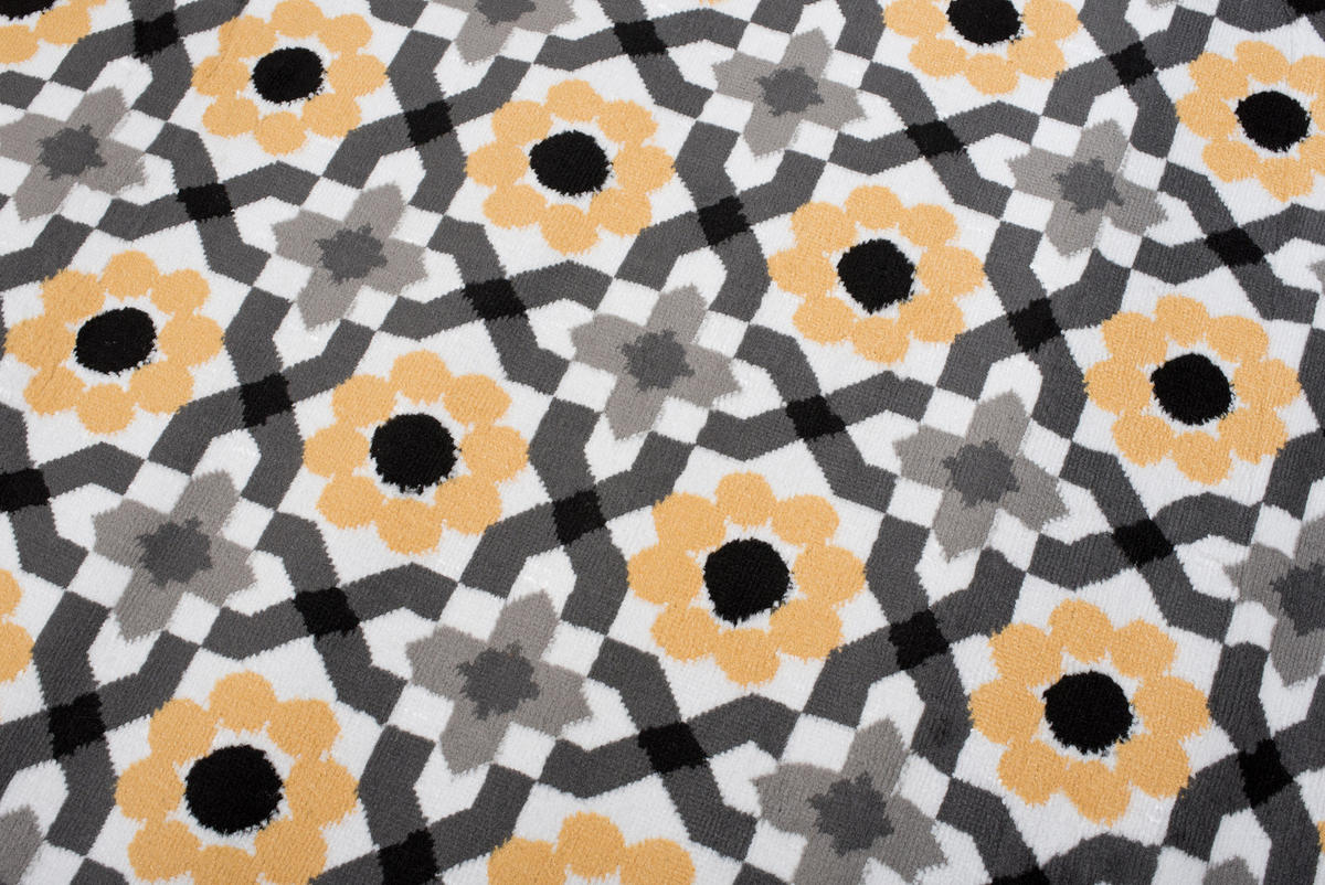 TEPPICH MAYA Gelb Floral Mosaik Geometrisch 200/300 cm - Gelb, Textil (200/300cm) - Tapiso