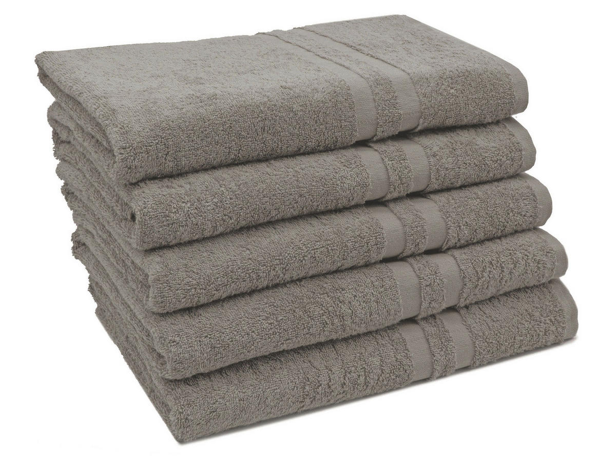 DUSCHTÜCHER, 5er-Set, 70x140 cm, 100% Baumwolle, Braun - Fango, Textil (70/140cm) - Zollner