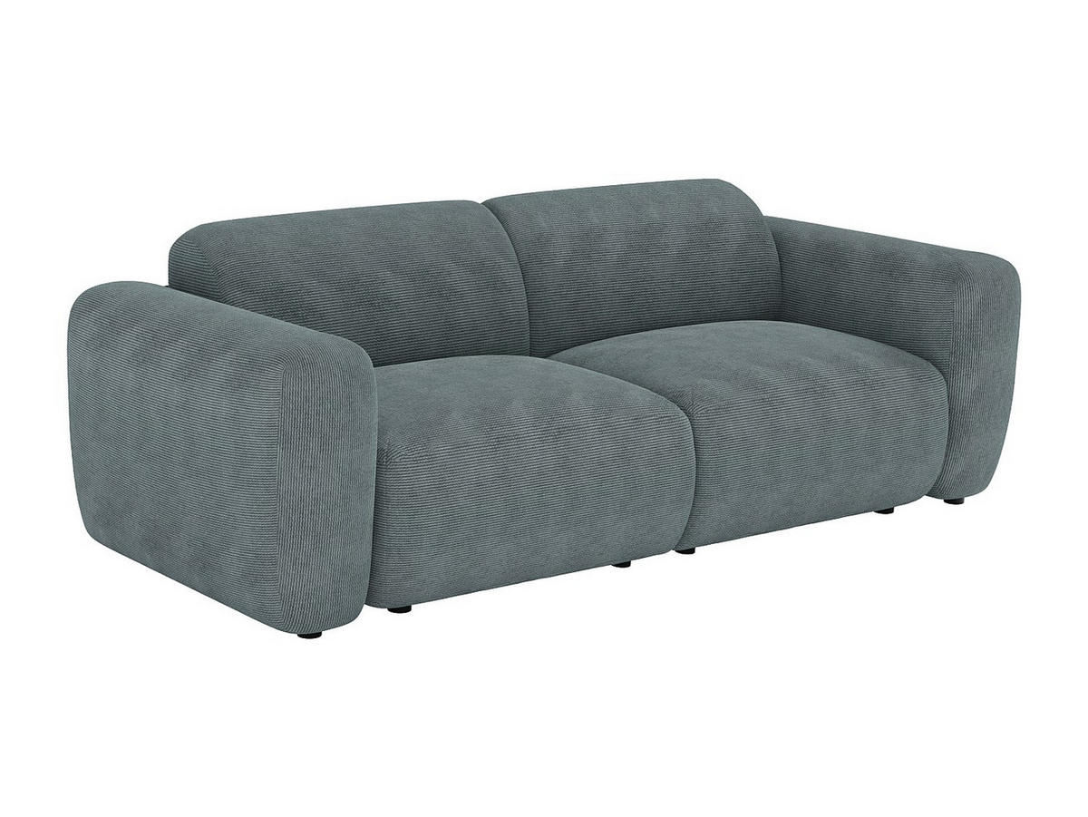 SOFA - 3 Personen - stoff - blau Pogni - Blau, Textil (205/73/97cm) - Vente-Unique