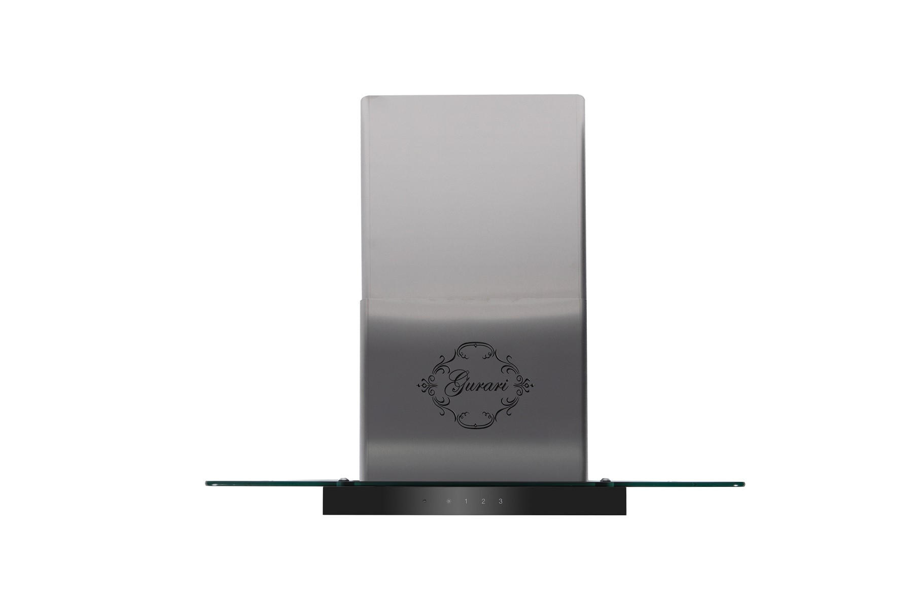 DUNSTABZUGSHAUBE GCH T 466 IS 90 BL PRIME + Umluftset, 90 cm Edelstahl Glas - Silberfarben, Glas/Metall (90/78/43cm) - Gurari
