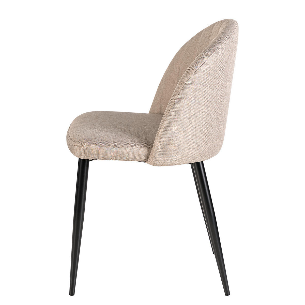 POLSTERSTUHL - 2er-Set - Webstoff / Eisen - Beige, Textil/Metall (49/81/51cm) - home24