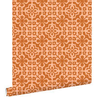 TAPETE abgenutzte Fliesen 50 x 900 cm - Orange, Papier (50/900cm) - ESTAhome