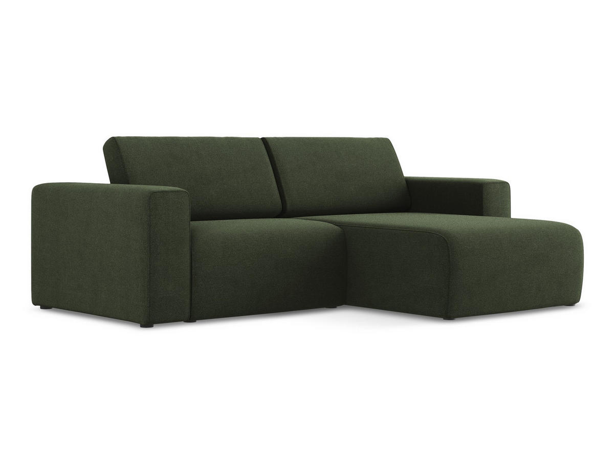 ECKSOFA Rechts Strukturstoff Stoff Grün - Blau/Schwarz, Kunststoff/Textil (224/167cm) - Makamii
