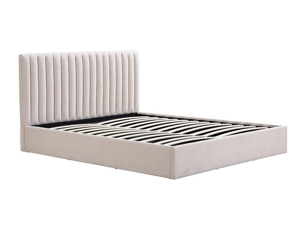 BETT mit Bettkasten - 2 Personen - stoff - beige Saraneli - Beige, Textil (140/190cm) - Vente-Unique