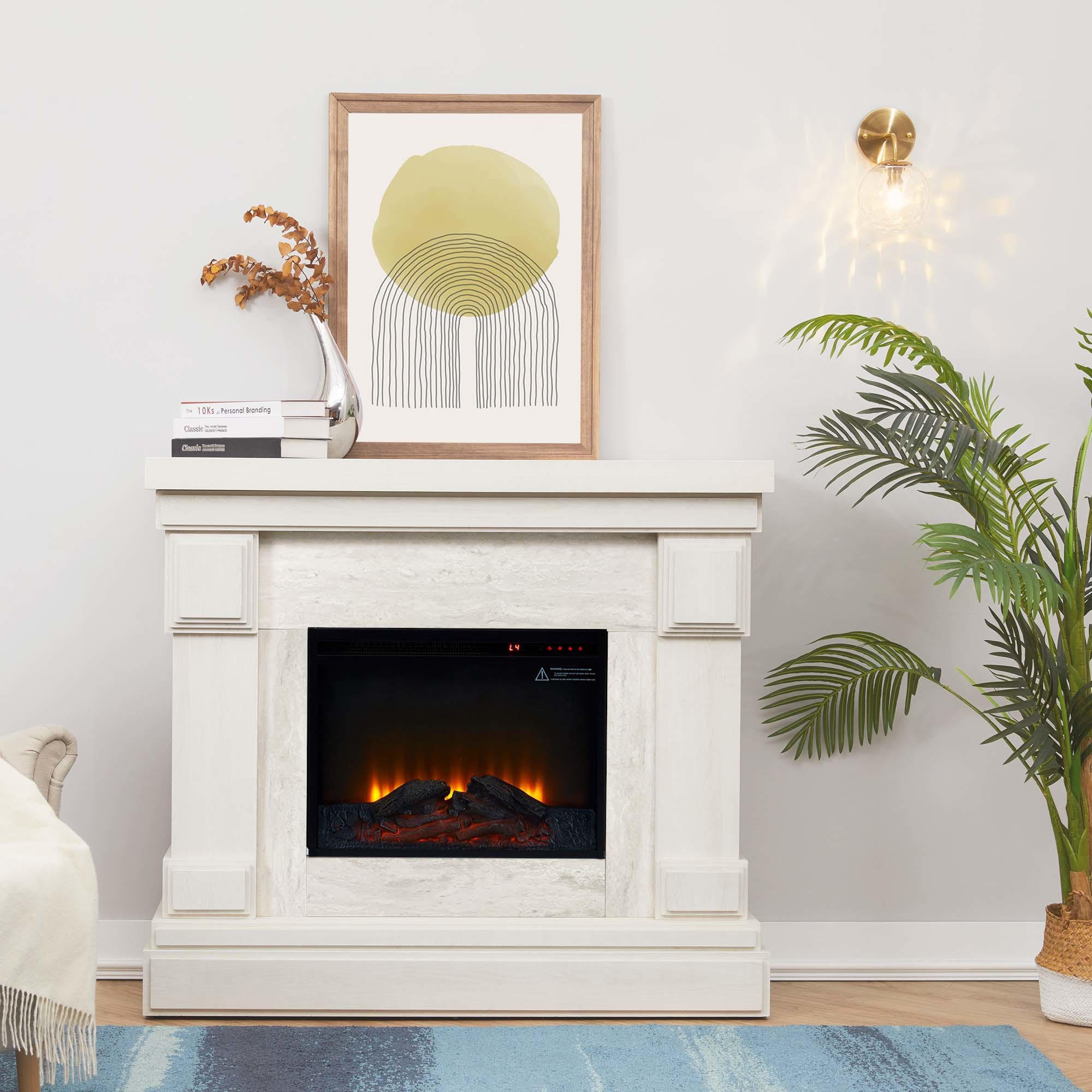 ELEKTROKAMIN Weiß - Creme, Holzwerkstoff (39.4/108/108cm) - Teamson Home