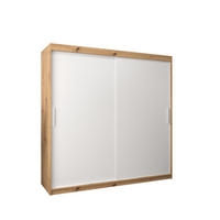 SCHWEBETÜRENSCHRANK 200/200/62 2-türig - Silberfarben/Weiß, Holz/Kunststoff (200/200/62cm) - Abiks Möbel