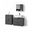 BADMÖBEL-SET Ronco Anthrazit Hochglanz 3 Teile, mit Unterschrank 80 cm - Anthrazit, Holzwerkstoff (80/58/41cm) - Livinity®
