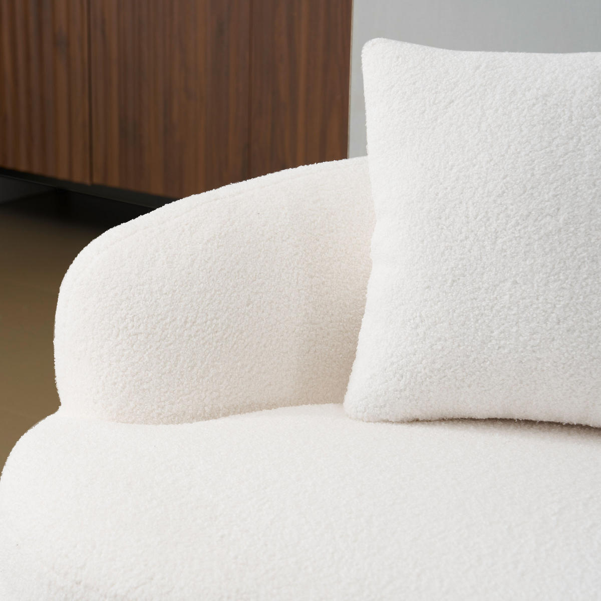2-SITZER SOFA Polyester Weiß mit Kissen - Weiß, Holzwerkstoff/Textil (170/70/89cm) - WISHDOR