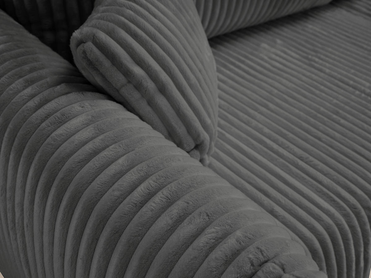 SOFA Hallora - Dunkelasche (Tilia 85) - Dunkelgrau, Holzwerkstoff (240/88/108cm) - Möblo