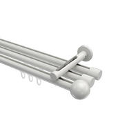 INNENLAUF-GARDINENSTANGEN-SET Siteno Luino 120 cm, 3-läufig, 20 mm Ø Weiß - Weiß, Metall (120cm) - INTERDECO