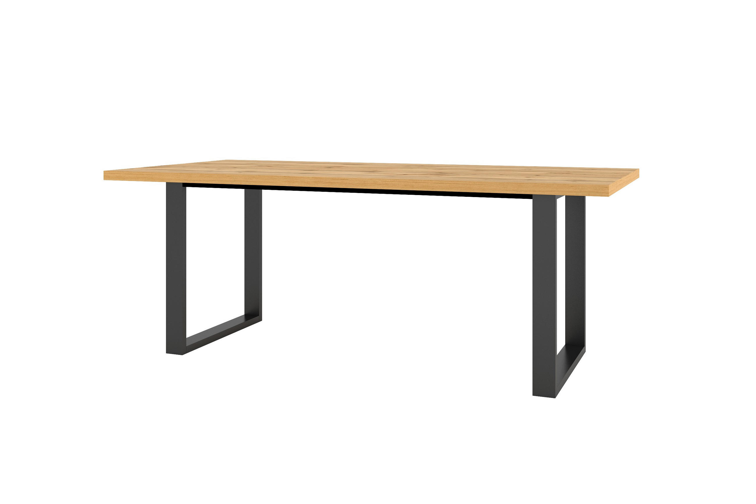 ESSTISCH HALERIA 200 x 100 x 76 cm - Eiche Wotan/Schwarz, Holz (200/100/76cm) - MASSENO