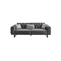2 Sitzer SOFA Zen Samt Anthrazit - Anthrazit, Holz/Textil (190/80/100cm) - Villa Möbel