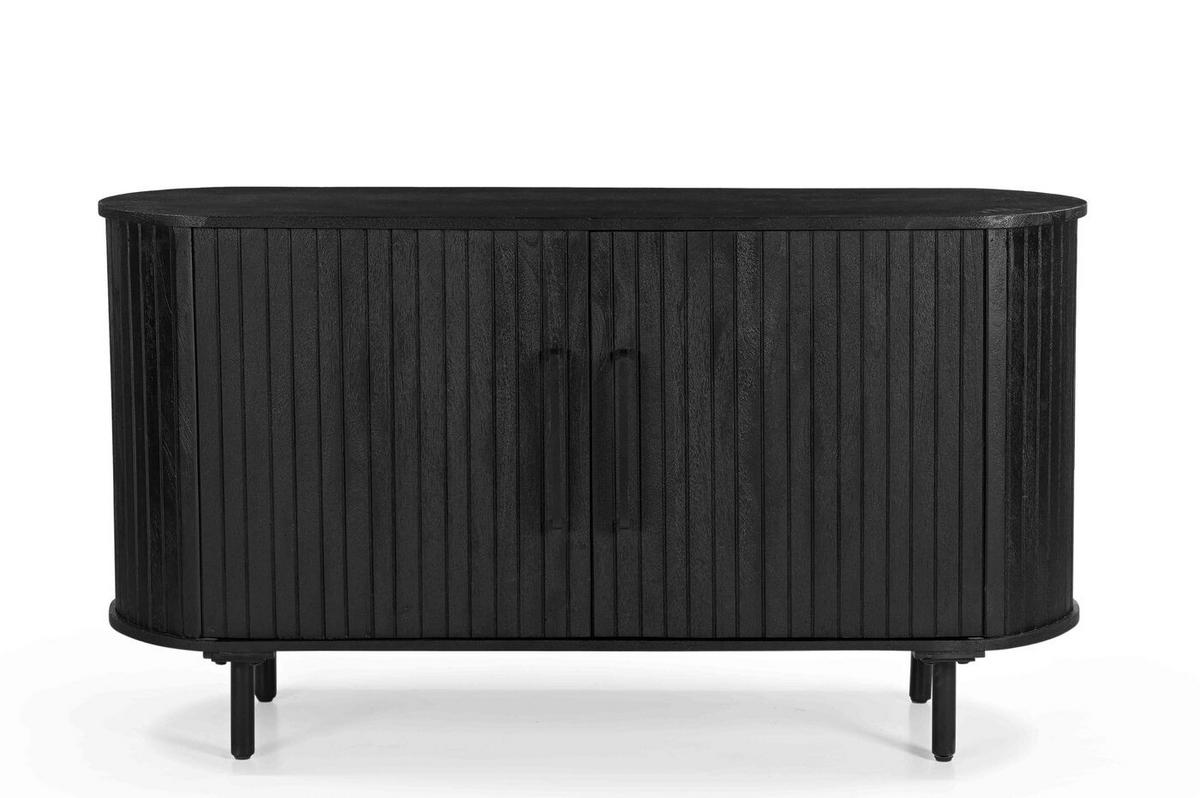 KOMMODE aus Mangoholz 140x45x76cm, schwarz - Schwarz, Metall (140/76/45cm) - Giga Meubel
