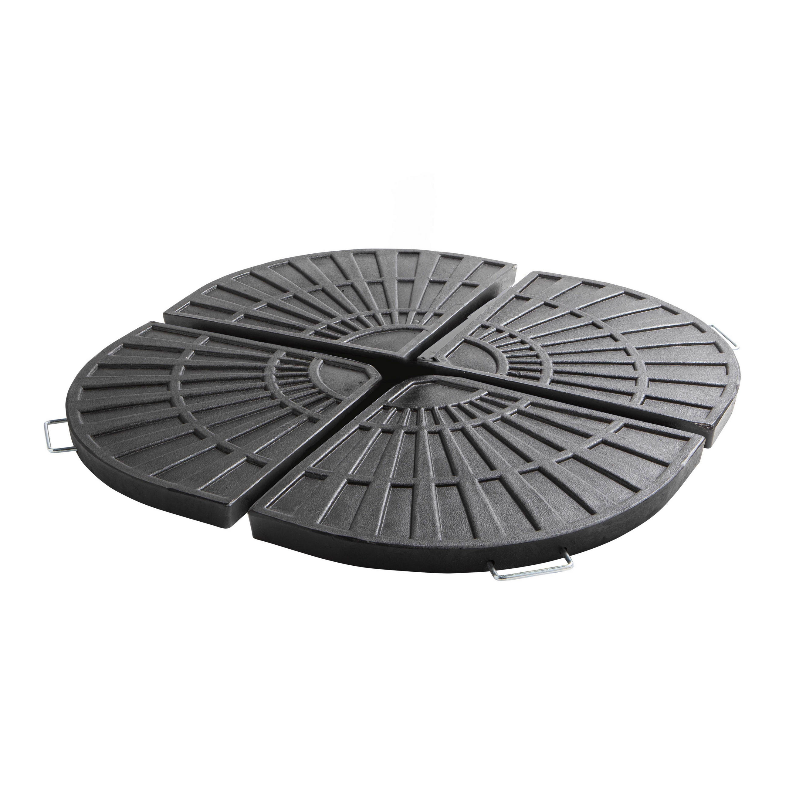 SONNENSCHIRMFLIESEN 4-tlg., Schwarz - Schwarz, Kunststoff (50/50cm) - Oviala