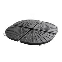 SONNENSCHIRMFLIESEN 4-tlg., Schwarz - Schwarz, Kunststoff (50/50cm) - Oviala